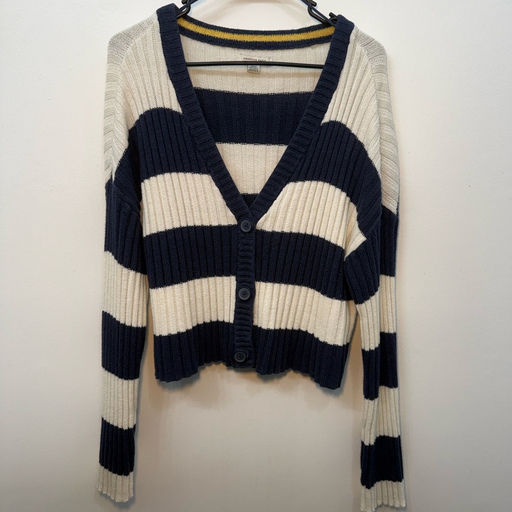 American Eagle Women’s Striped Cropped Cardigan